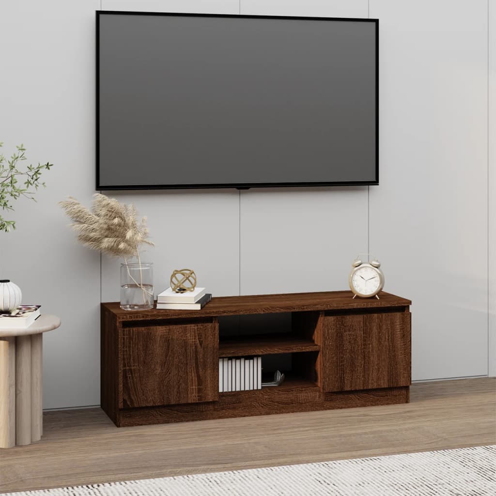 Tv-meubel met deur 102x30x36 cm bruin eikenkleur is nu te koop bij PeponiXL, paradijselijk wonen!