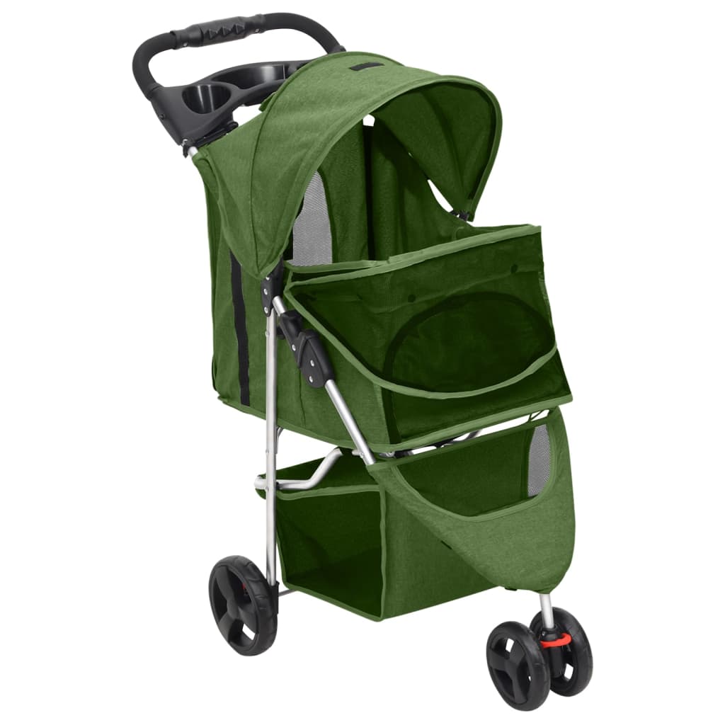 Hondenwagen inklapbaar 80x46x98 cm oxford stof groen is nu te koop bij PeponiXL, paradijselijk wonen!