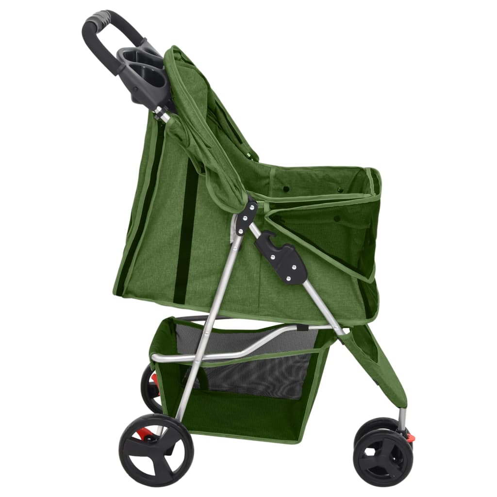 Hondenwagen inklapbaar 80x46x98 cm oxford stof groen is nu te koop bij PeponiXL, paradijselijk wonen!