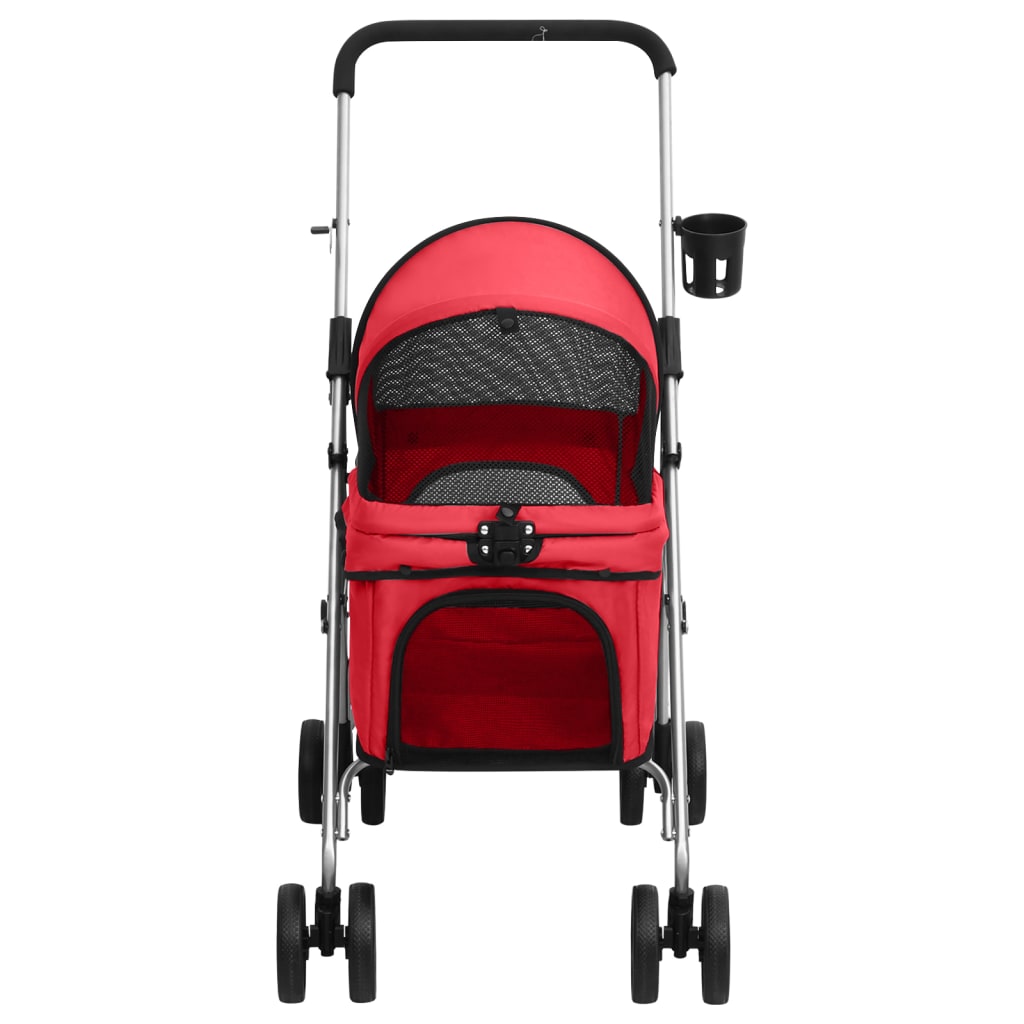 Hondenwagen inklapbaar 76x50x100 cm oxford stof rood is nu te koop bij PeponiXL, paradijselijk wonen!