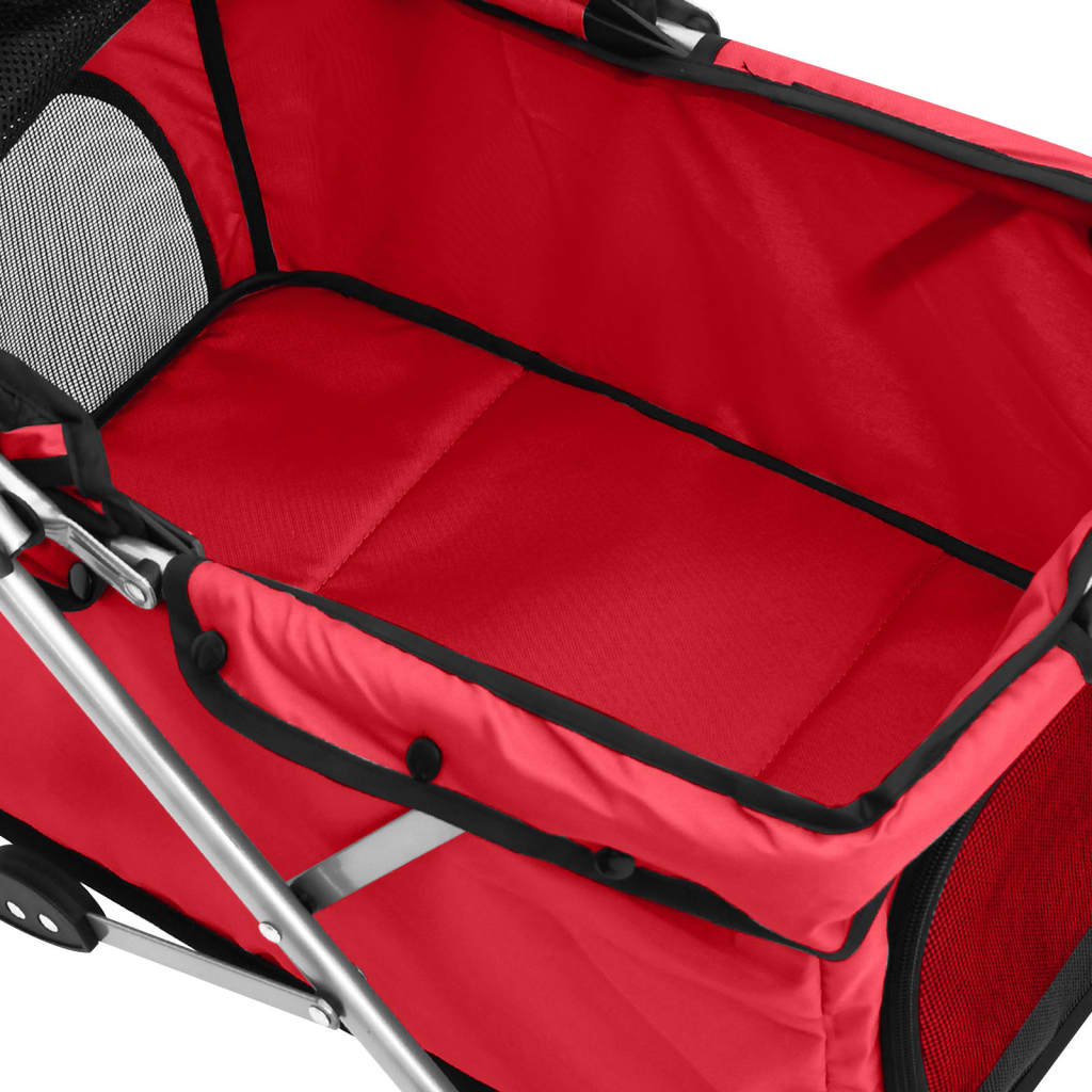 Hondenwagen inklapbaar 76x50x100 cm oxford stof rood is nu te koop bij PeponiXL, paradijselijk wonen!