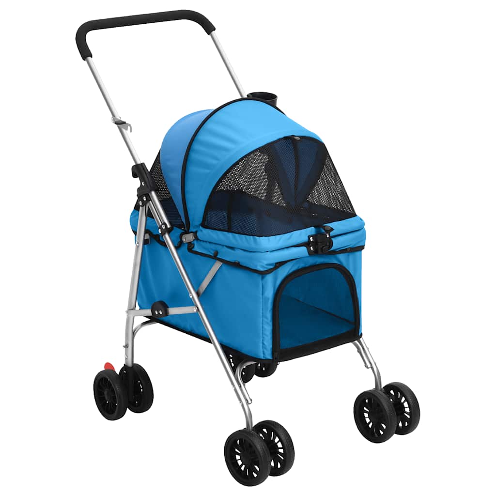 Hondenwagen inklapbaar 76x50x100 cm oxford stof blauw is nu te koop bij PeponiXL, paradijselijk wonen!