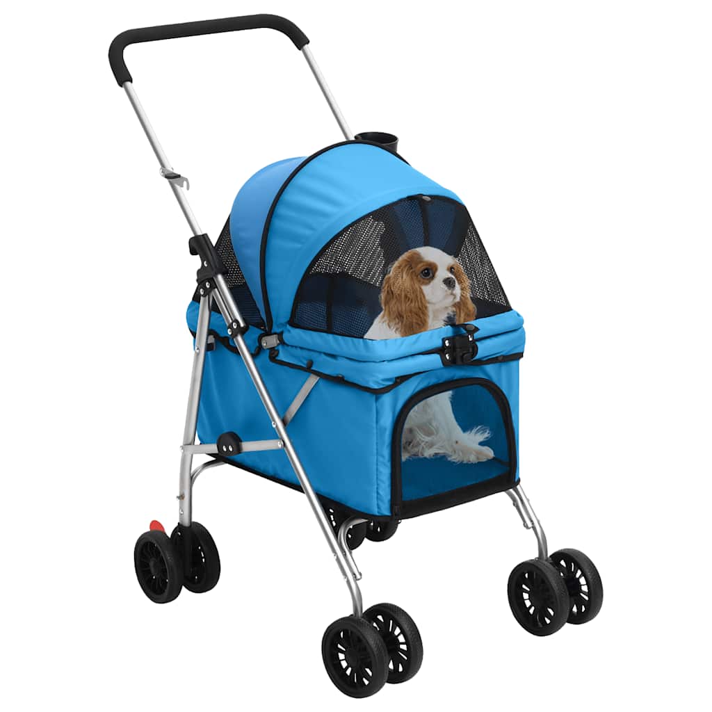 Hondenwagen inklapbaar 76x50x100 cm oxford stof blauw is nu te koop bij PeponiXL, paradijselijk wonen!