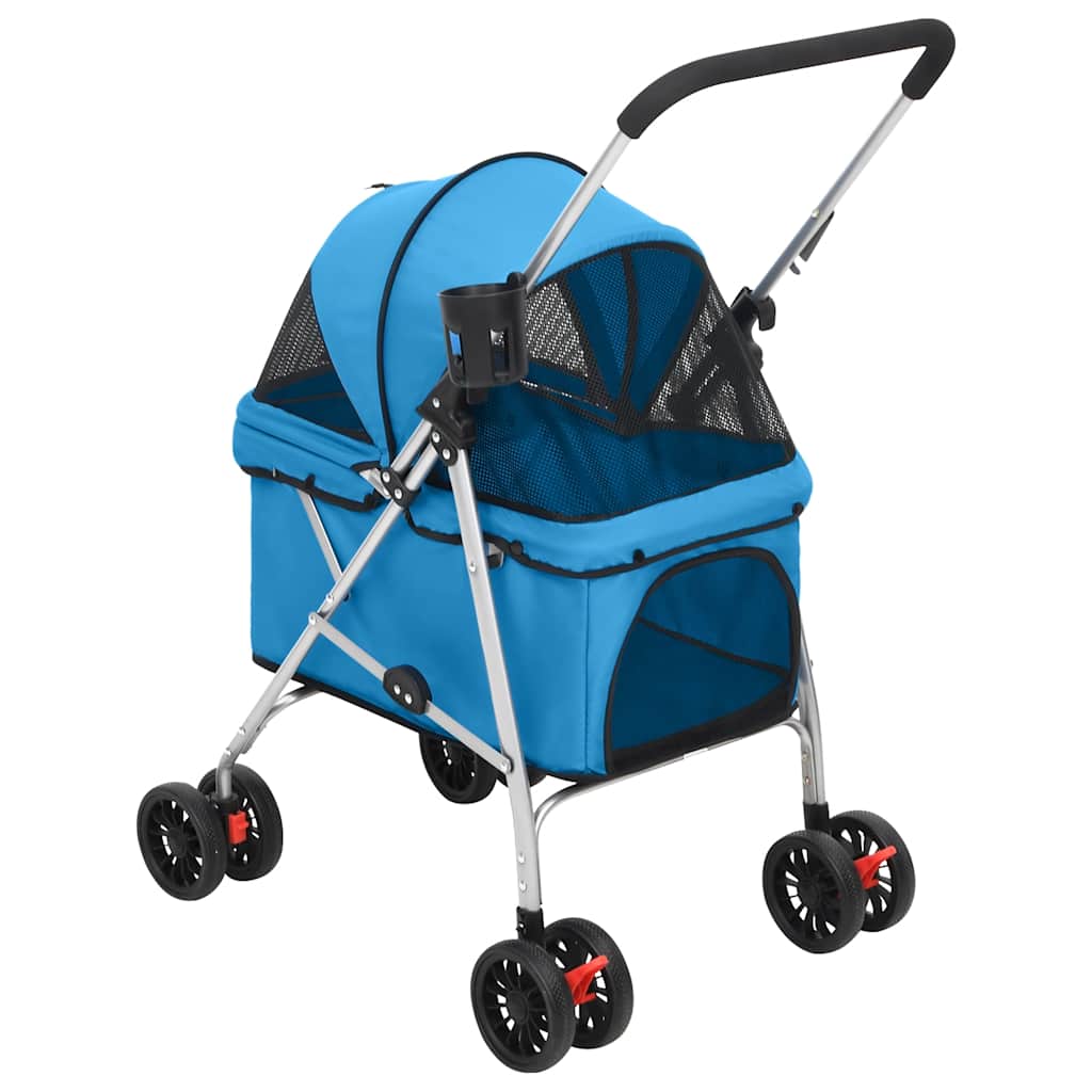 Hondenwagen inklapbaar 76x50x100 cm oxford stof blauw is nu te koop bij PeponiXL, paradijselijk wonen!