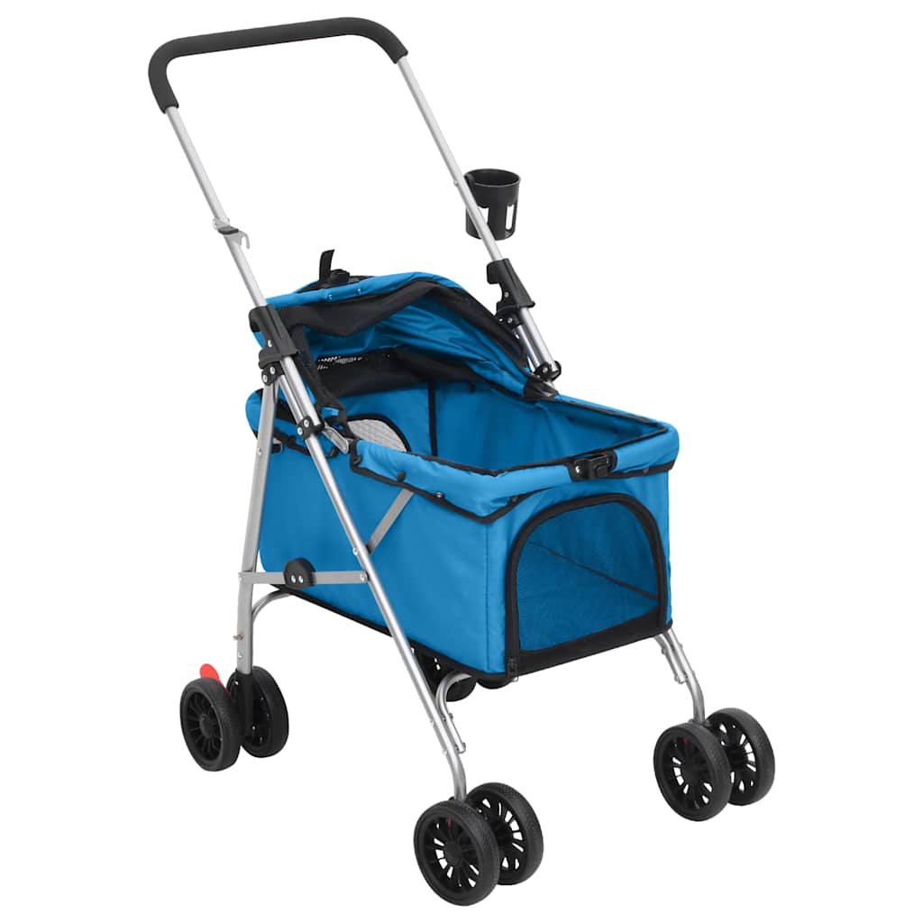 Hondenwagen inklapbaar 76x50x100 cm oxford stof blauw is nu te koop bij PeponiXL, paradijselijk wonen!