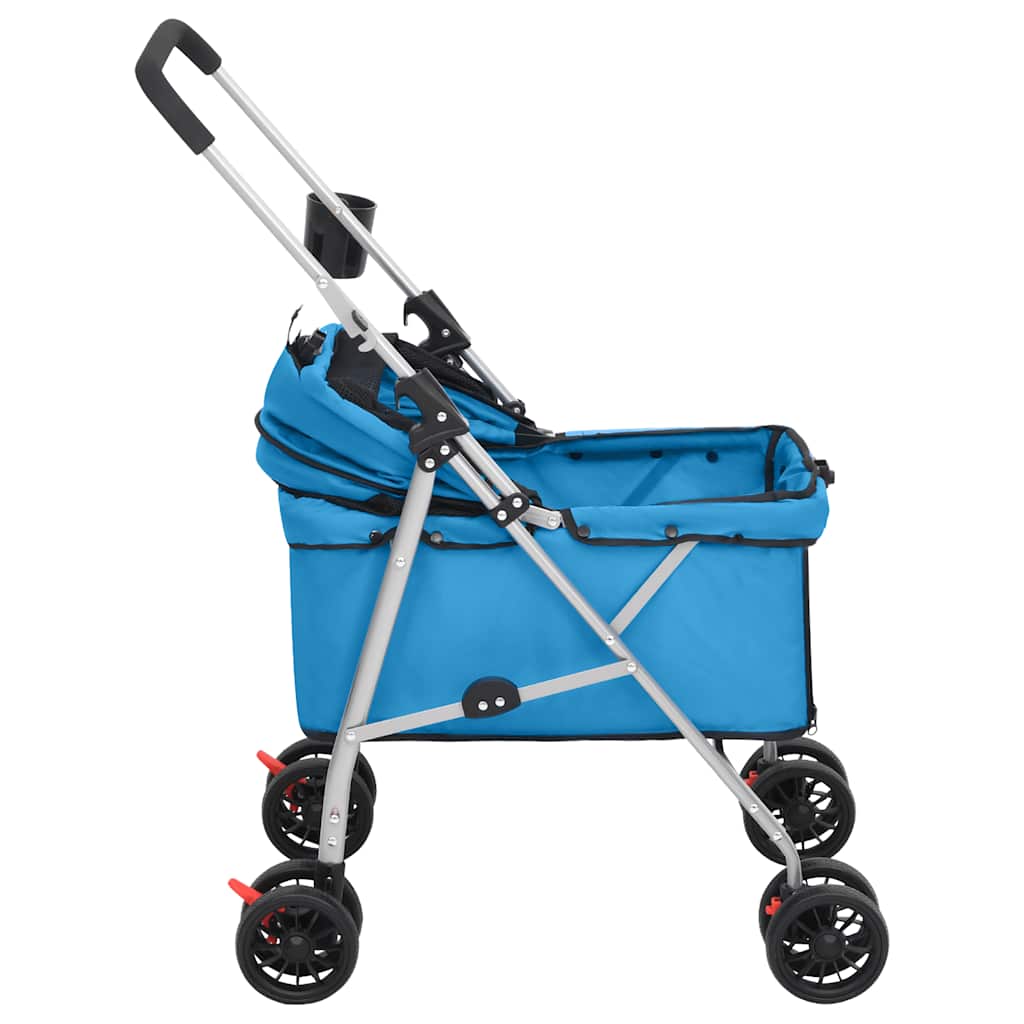 Hondenwagen inklapbaar 76x50x100 cm oxford stof blauw is nu te koop bij PeponiXL, paradijselijk wonen!