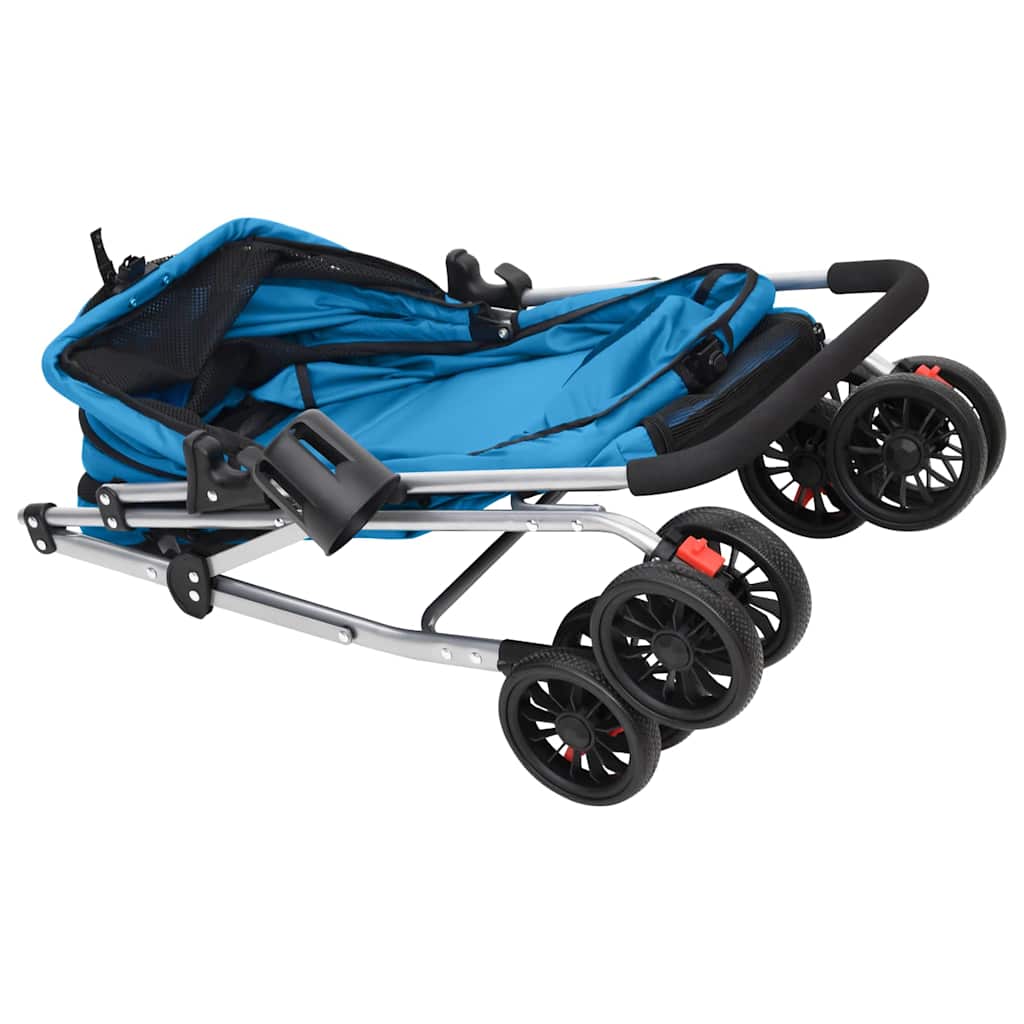 Hondenwagen inklapbaar 76x50x100 cm oxford stof blauw is nu te koop bij PeponiXL, paradijselijk wonen!