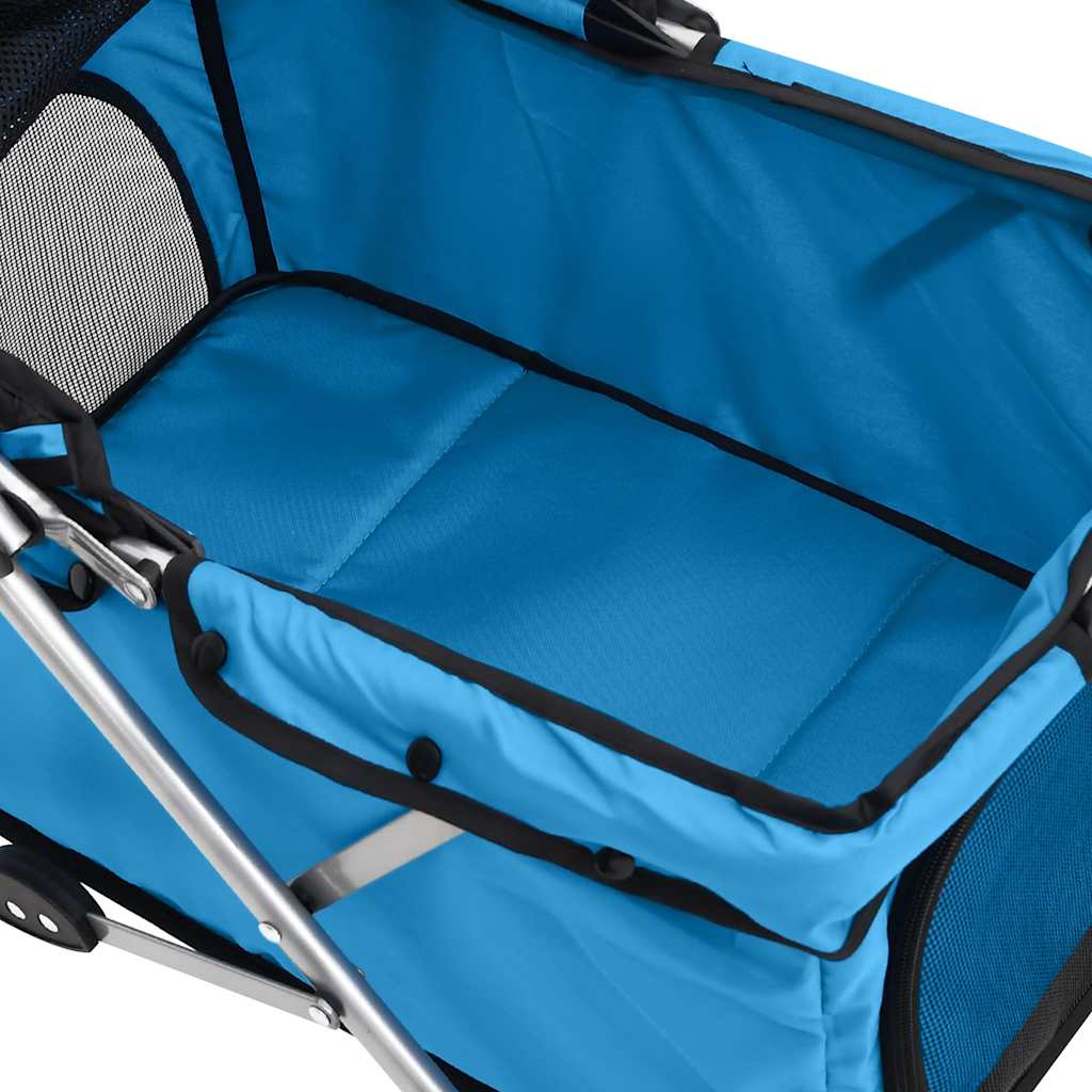 Hondenwagen inklapbaar 76x50x100 cm oxford stof blauw is nu te koop bij PeponiXL, paradijselijk wonen!