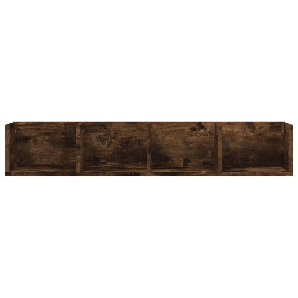 CD-wandschap 100x18x18 cm bewerkt hout gerookt eikenkleurig is nu te koop bij PeponiXL, paradijselijk wonen!