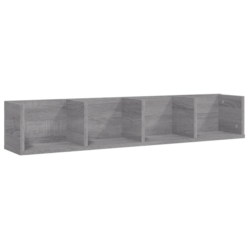 Wandschap CD 100x18x18 cm bewerkt hout grijs sonoma eikenkleur is nu te koop bij PeponiXL, paradijselijk wonen!