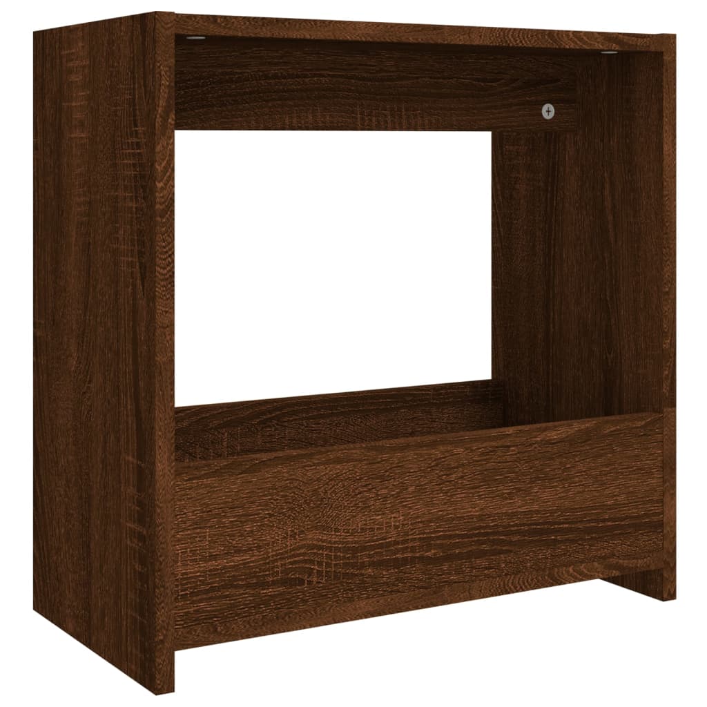 Bijzettafel 50x26x50 cm bewerkt hout bruin eikenkleur is nu te koop bij PeponiXL, paradijselijk wonen!