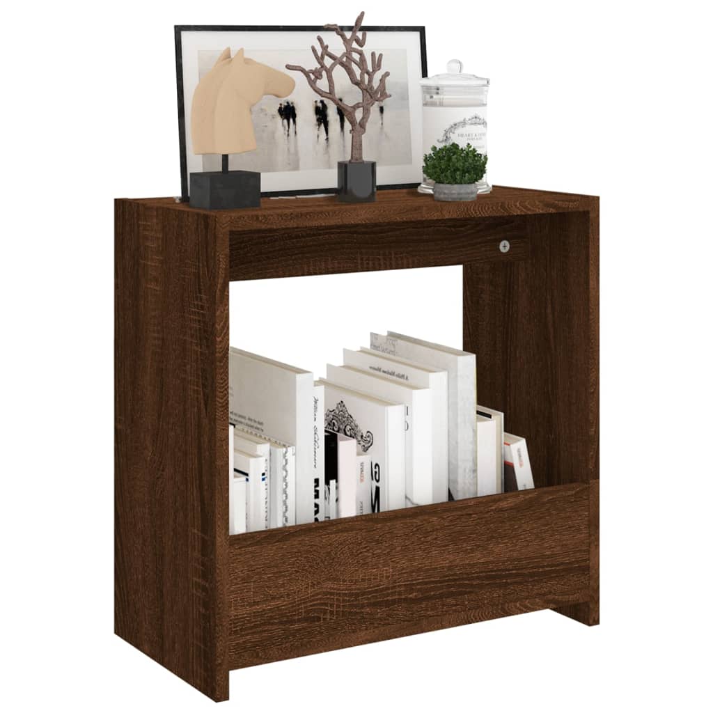 Bijzettafel 50x26x50 cm bewerkt hout bruin eikenkleur is nu te koop bij PeponiXL, paradijselijk wonen!