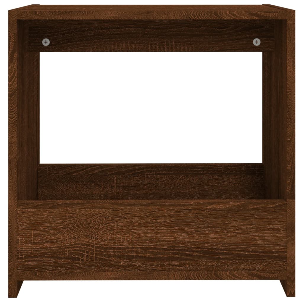Bijzettafel 50x26x50 cm bewerkt hout bruin eikenkleur is nu te koop bij PeponiXL, paradijselijk wonen!