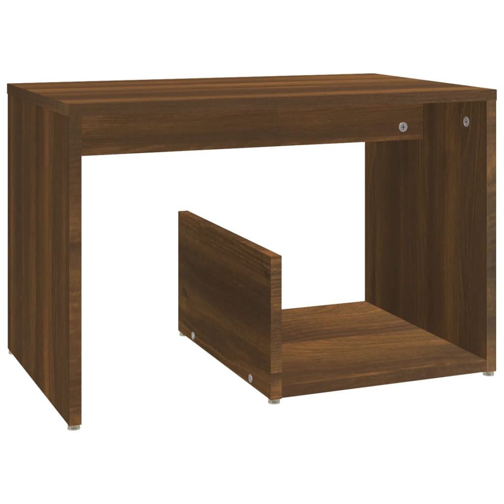 Bijzettafel 59x36x38 cm bewerkt hout bruin eikenkleur is nu te koop bij PeponiXL, paradijselijk wonen!