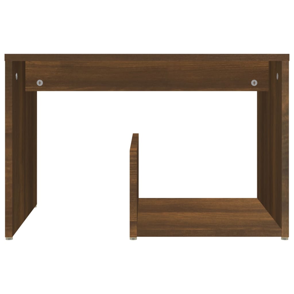 Bijzettafel 59x36x38 cm bewerkt hout bruin eikenkleur is nu te koop bij PeponiXL, paradijselijk wonen!