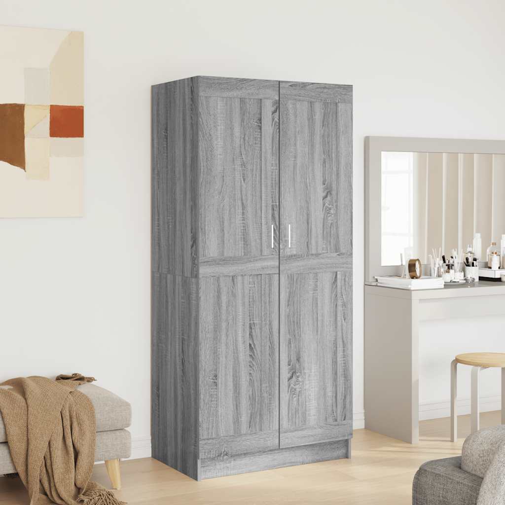 Kledingkast 82,5x51,5x180 cm bewerkt hout grijs sonoma eiken is nu te koop bij PeponiXL, paradijselijk wonen!