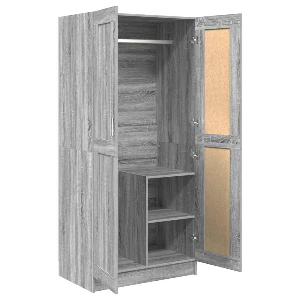 Kledingkast 82,5x51,5x180 cm bewerkt hout grijs sonoma eiken is nu te koop bij PeponiXL, paradijselijk wonen!