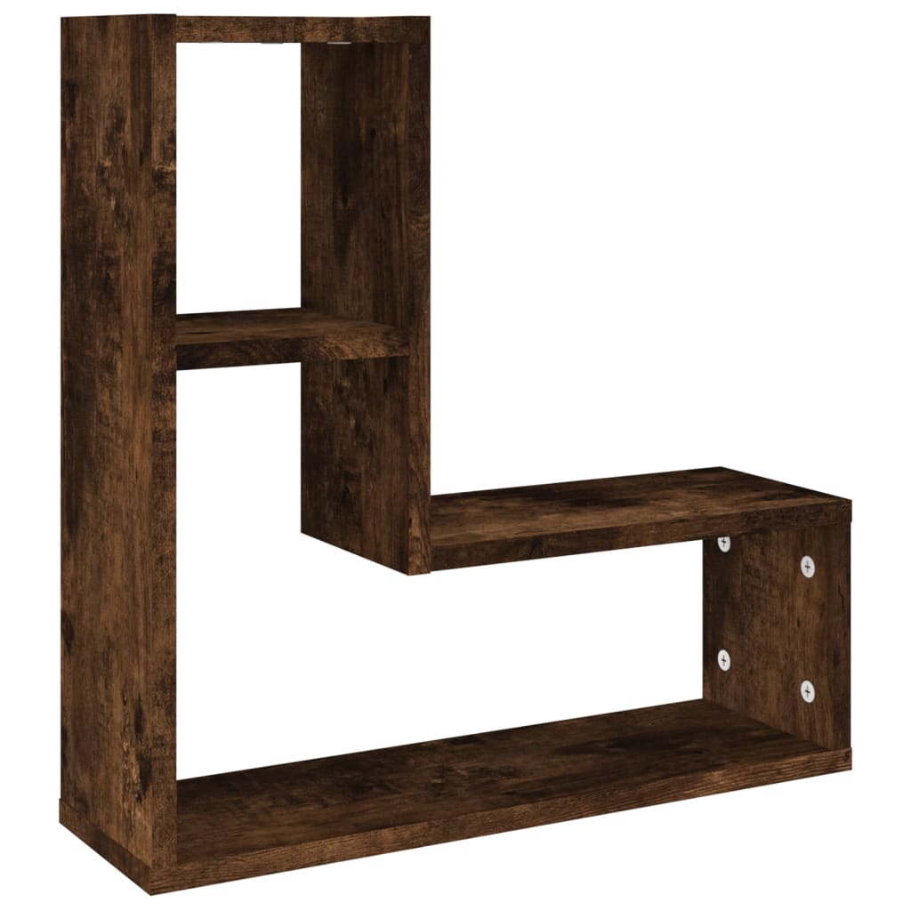 Wandschappen 2 st 50x15x50 cm bewerkt hout gerookt eikenkleurig is nu te koop bij PeponiXL, paradijselijk wonen!