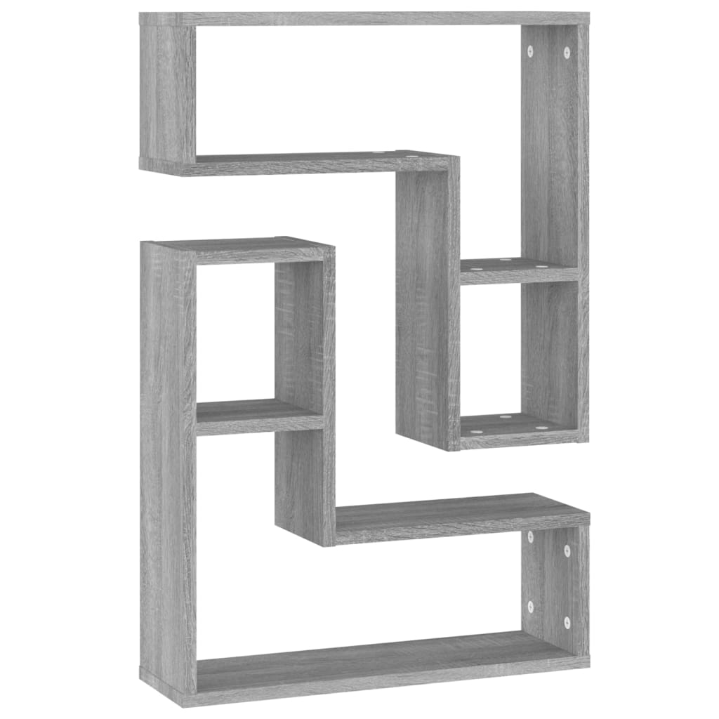 Wandschappen 2 st 50x15x50 cm bewerkt hout grijs sonoma eiken is nu te koop bij PeponiXL, paradijselijk wonen!