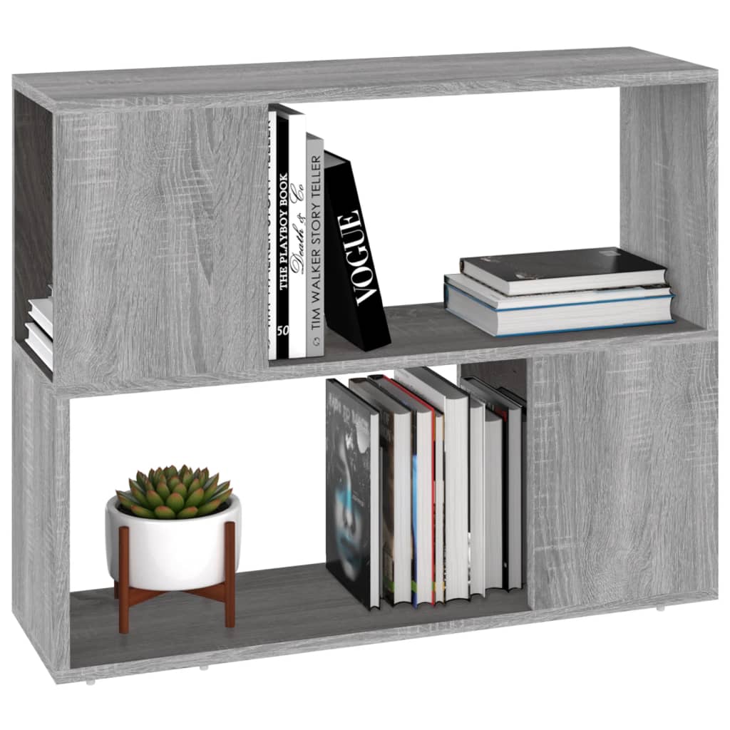 Boekenkast/kamerscherm 80x24x63 cm grijs sonoma eikenkleurig is nu te koop bij PeponiXL, paradijselijk wonen!