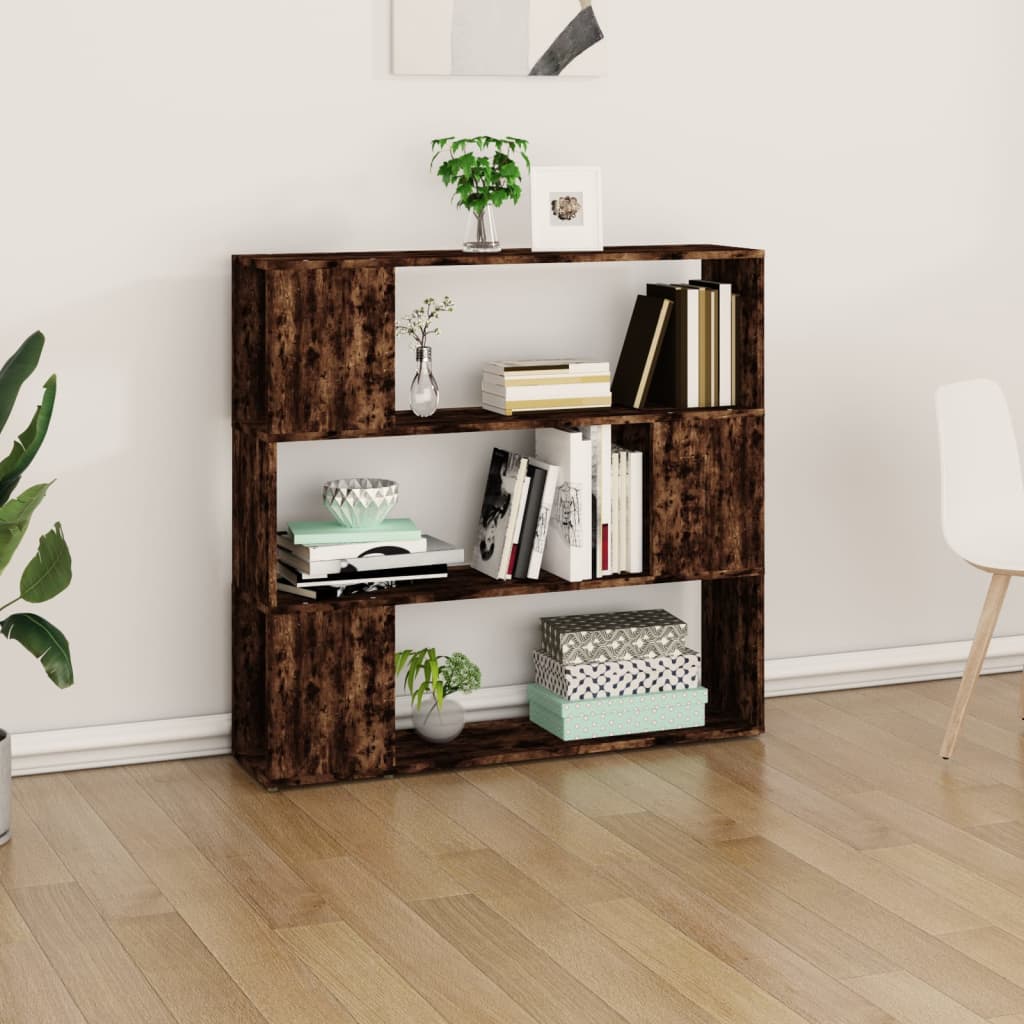 Boekenkast/kamerscherm 100x24x94 cm gerookt eikenkleurig is nu te koop bij PeponiXL, paradijselijk wonen!