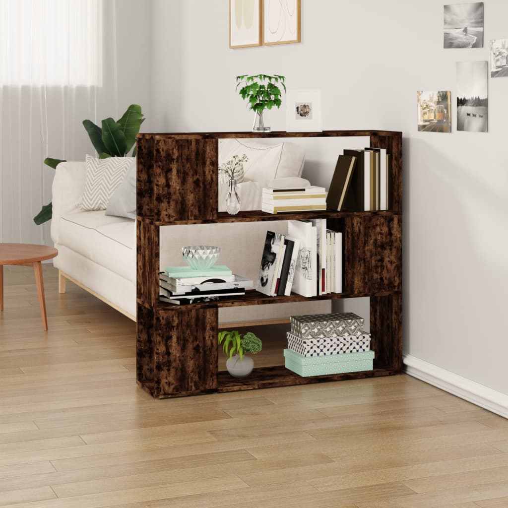 Boekenkast/kamerscherm 100x24x94 cm gerookt eikenkleurig is nu te koop bij PeponiXL, paradijselijk wonen!