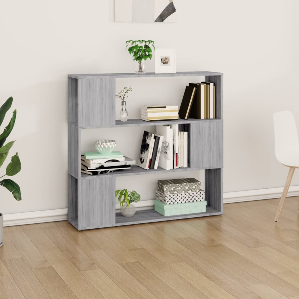 Boekenkast/kamerscherm 100x24x94 cm grijs sonoma eikenkleurig is nu te koop bij PeponiXL, paradijselijk wonen!