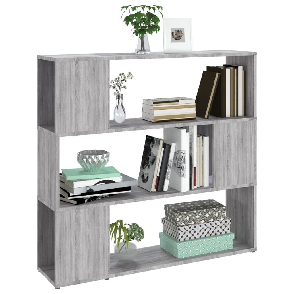 Boekenkast/kamerscherm 100x24x94 cm grijs sonoma eikenkleurig is nu te koop bij PeponiXL, paradijselijk wonen!