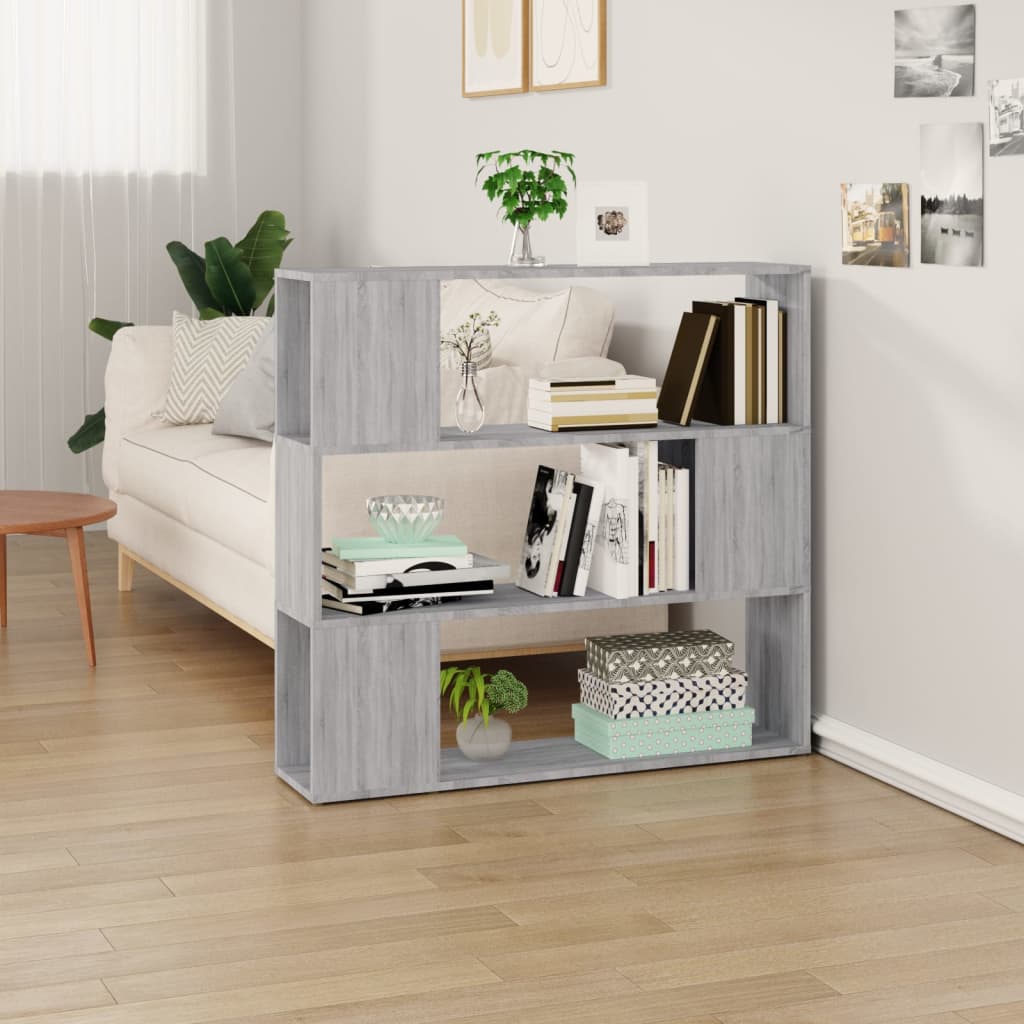 Boekenkast/kamerscherm 100x24x94 cm grijs sonoma eikenkleurig is nu te koop bij PeponiXL, paradijselijk wonen!