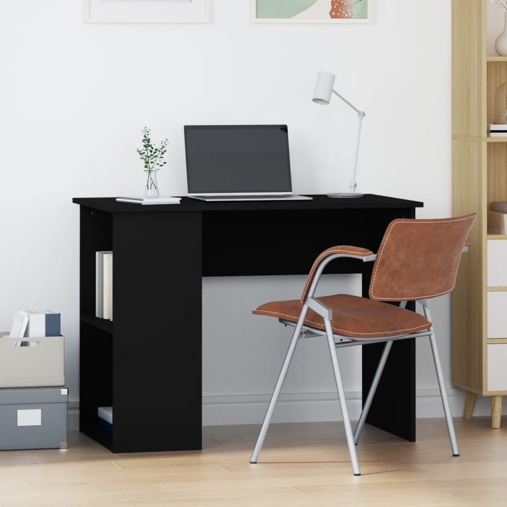 Bureau 100x55x75 cm bewerkt hout zwart is nu te koop bij PeponiXL, paradijselijk wonen!