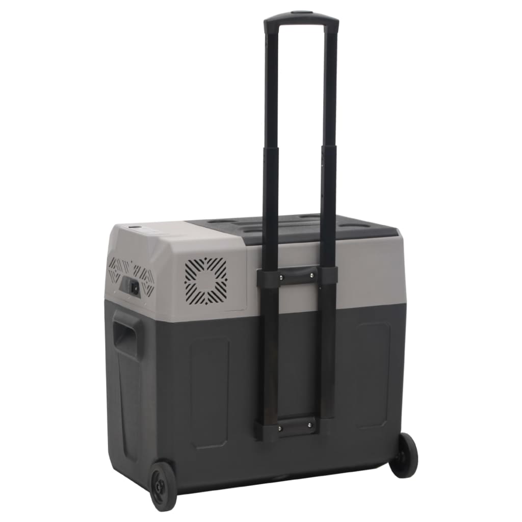 Koelbox met wielen en adapter 30 L polypropeen zwart en grijs is nu te koop bij PeponiXL, paradijselijk wonen!