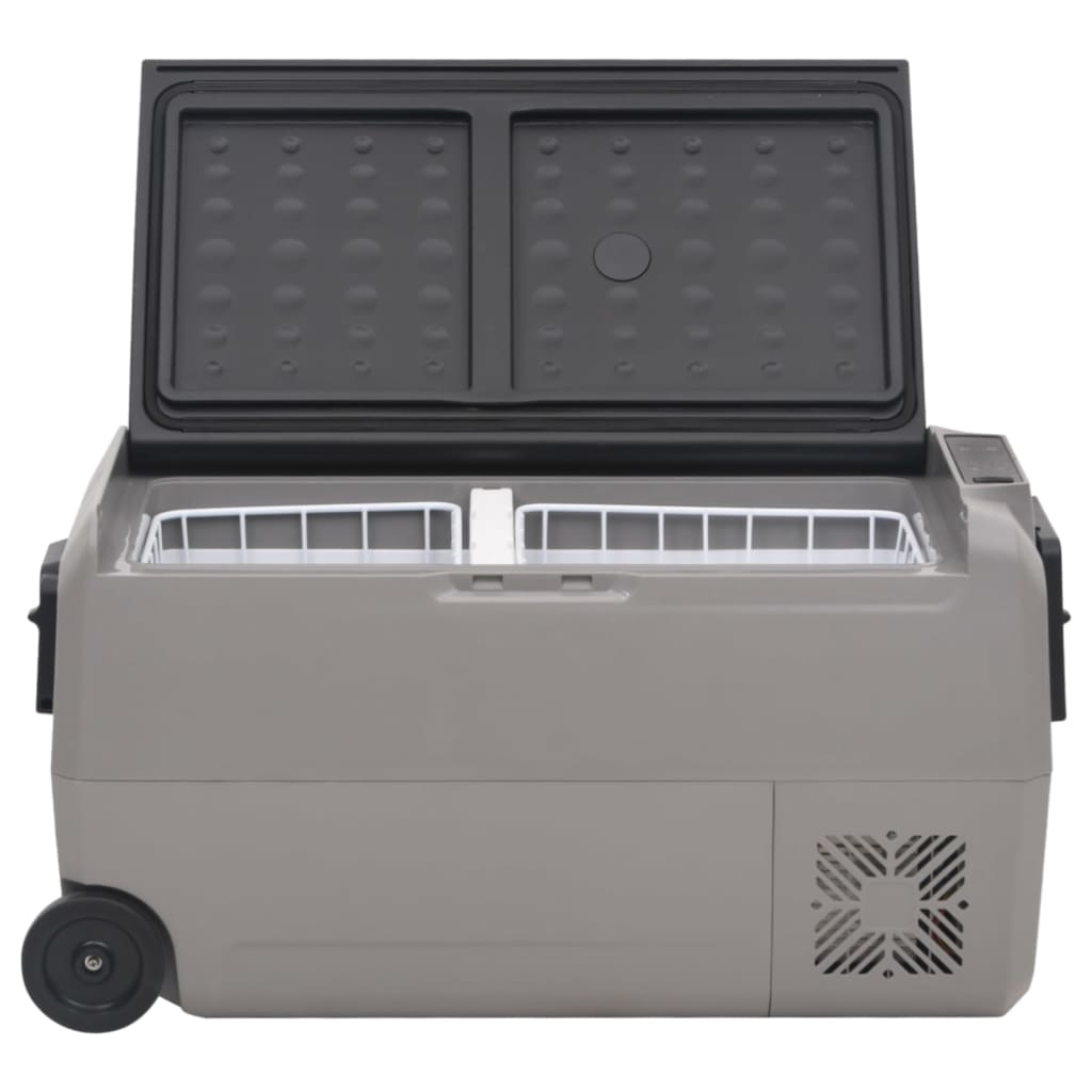 Koelbox met wielen en adapter 36 L PP en PE zwart en grijs is nu te koop bij PeponiXL, paradijselijk wonen!