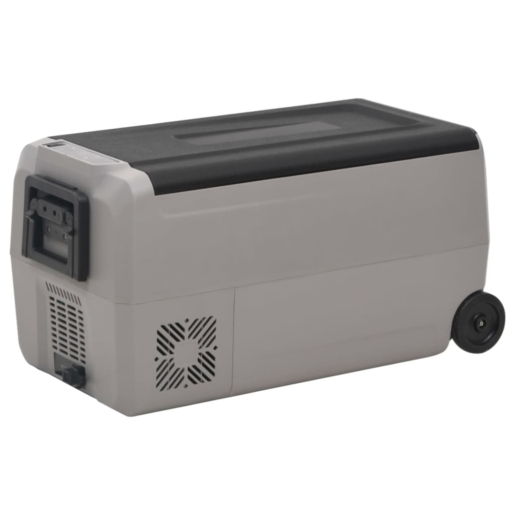 Koelbox met wielen en adapter 36 L PP en PE zwart en grijs is nu te koop bij PeponiXL, paradijselijk wonen!