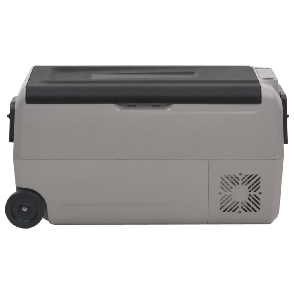 Koelbox met wielen en adapter 60 L PP en PE zwart en grijs is nu te koop bij PeponiXL, paradijselijk wonen!