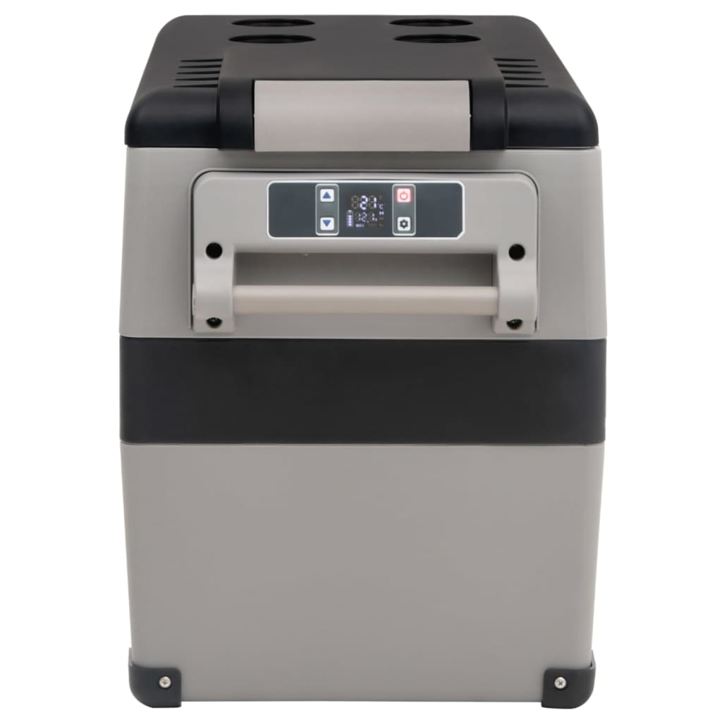 Koelbox met handvat en adapter 35 L PP & PE zwart en grijs is nu te koop bij PeponiXL, paradijselijk wonen!