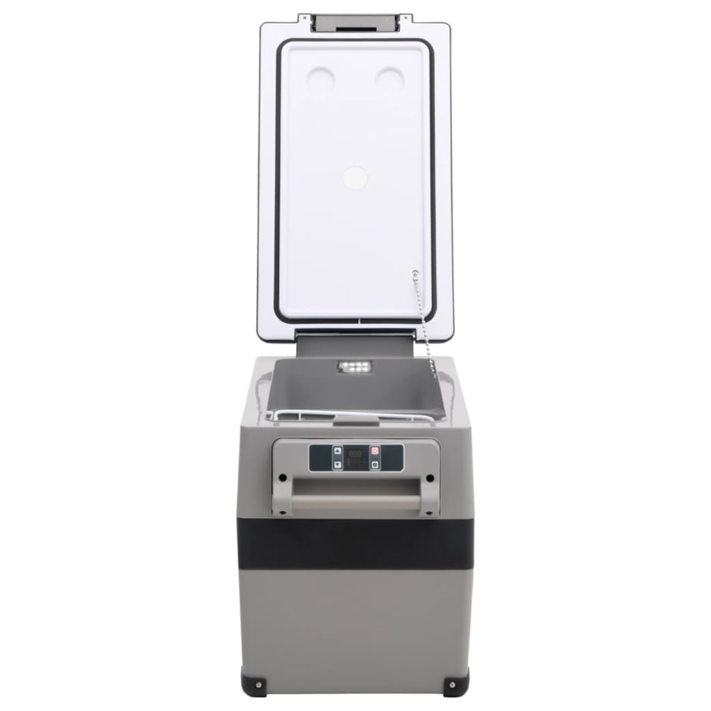 Koelbox met handvat en adapter 35 L PP & PE zwart en grijs is nu te koop bij PeponiXL, paradijselijk wonen!