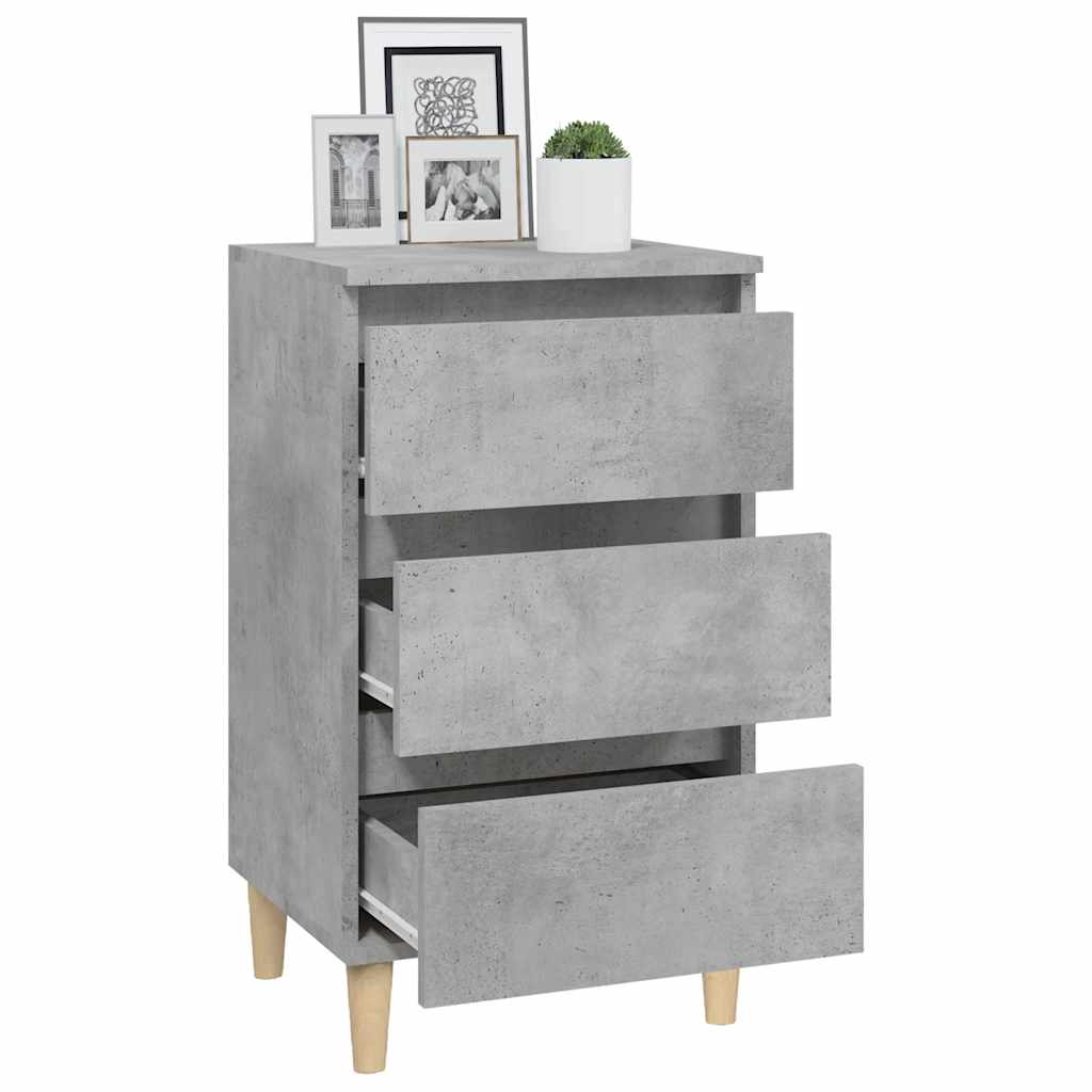 Nachtkastje 40x35x70 cm bewerkt hout betongrijs is nu te koop bij PeponiXL, paradijselijk wonen!