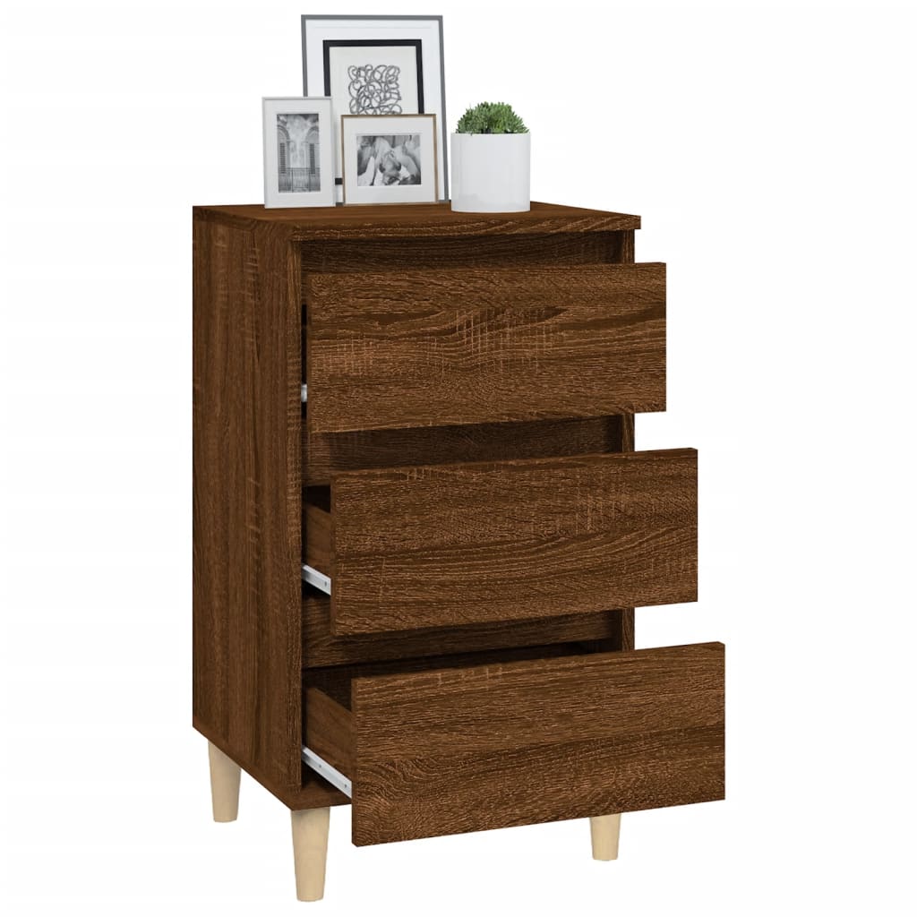 Nachtkastje 40x35x70 cm bewerkt hout bruin eikenkleur is nu te koop bij PeponiXL, paradijselijk wonen!