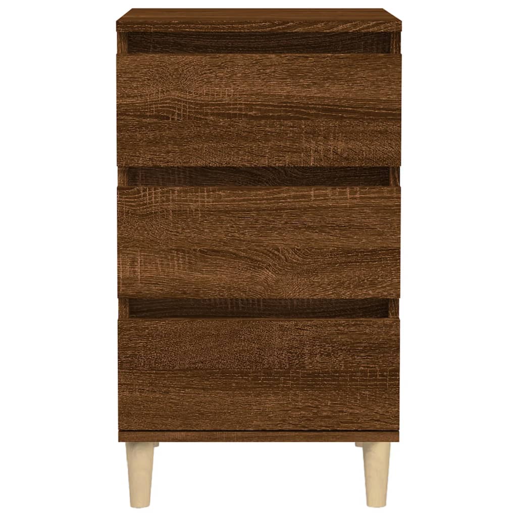 Nachtkastje 40x35x70 cm bewerkt hout bruin eikenkleur is nu te koop bij PeponiXL, paradijselijk wonen!