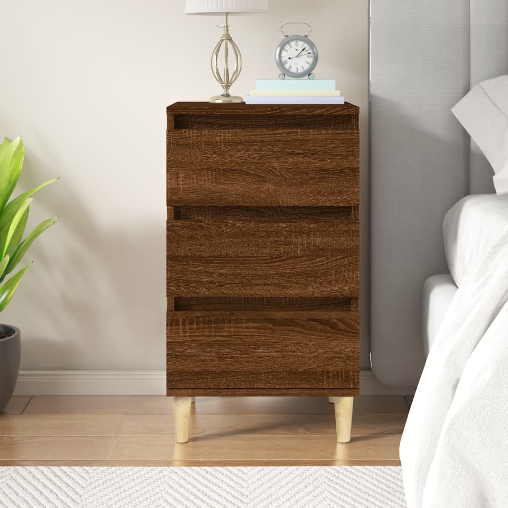 Nachtkastje 40x35x70 cm bewerkt hout bruin eikenkleur is nu te koop bij PeponiXL, paradijselijk wonen!
