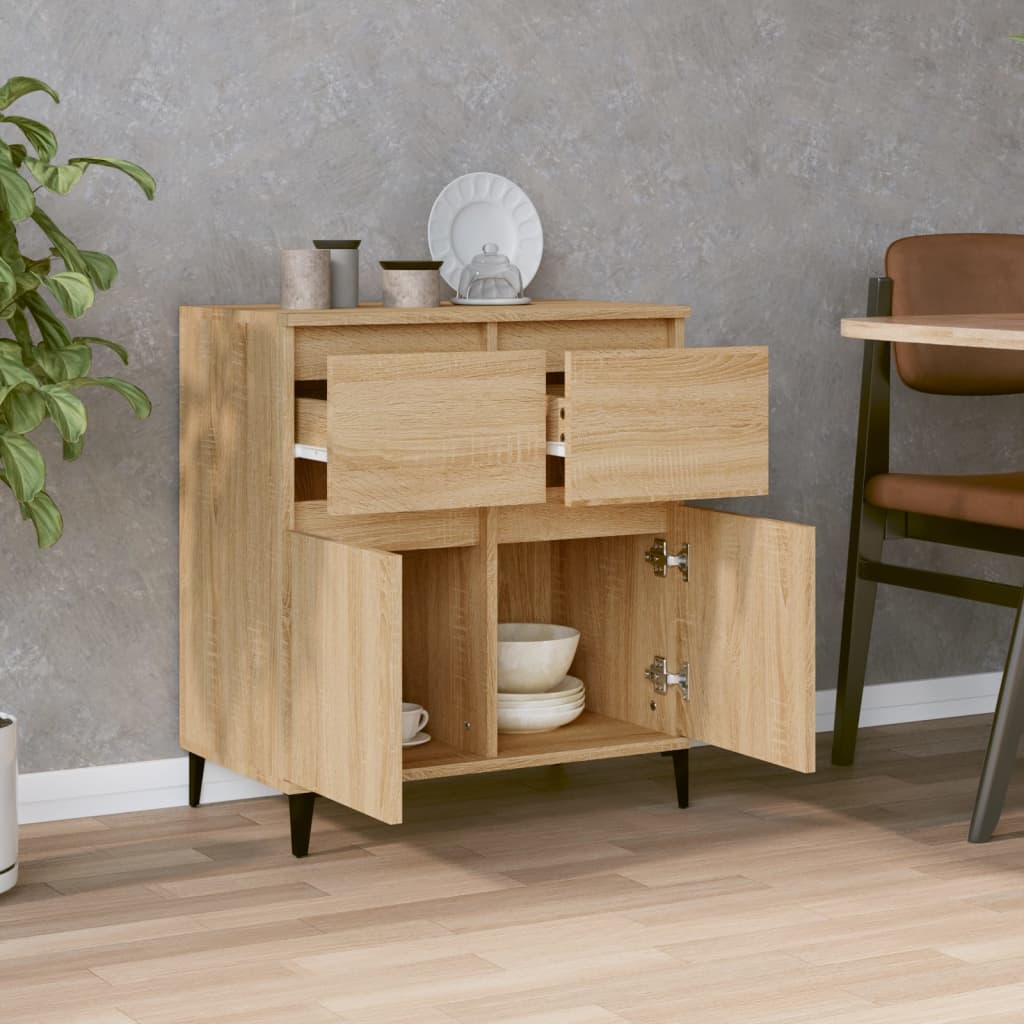 Dressoir 60x35x70 cm bewerkt hout sonoma eikenkleurig is nu te koop bij PeponiXL, paradijselijk wonen!