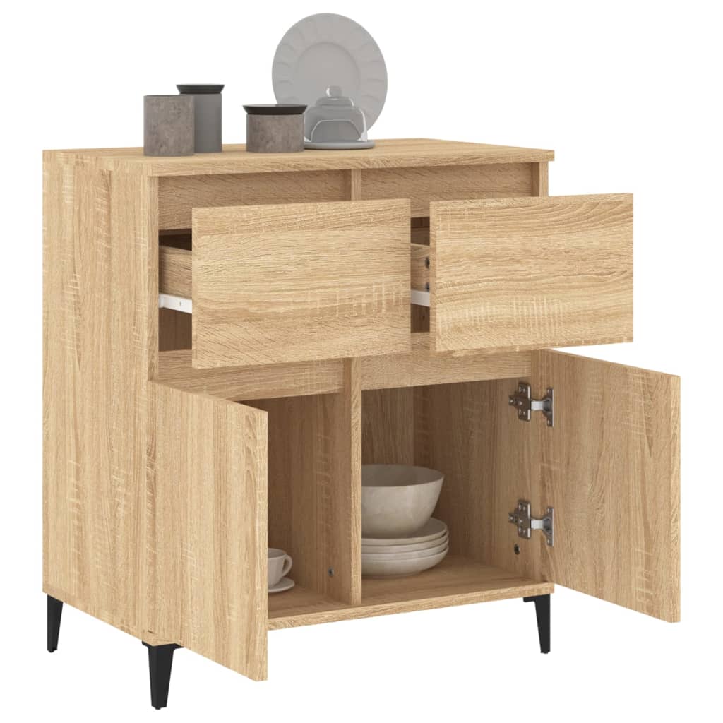 Dressoir 60x35x70 cm bewerkt hout sonoma eikenkleurig is nu te koop bij PeponiXL, paradijselijk wonen!