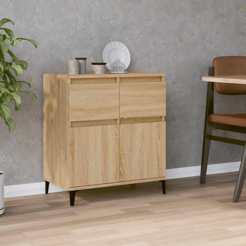 Dressoir 60x35x70 cm bewerkt hout sonoma eikenkleurig is nu te koop bij PeponiXL, paradijselijk wonen!