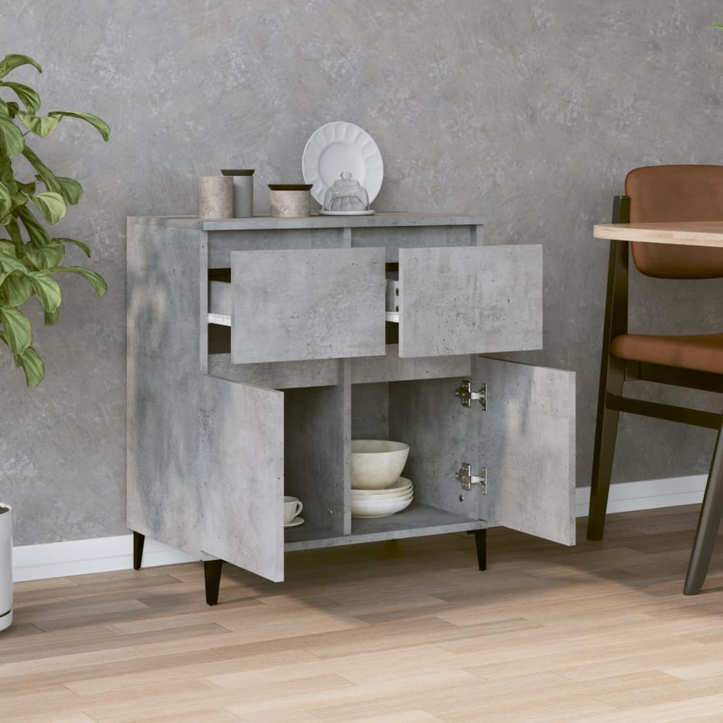 Dressoir 60x35x70 cm bewerkt hout betongrijs is nu te koop bij PeponiXL, paradijselijk wonen!