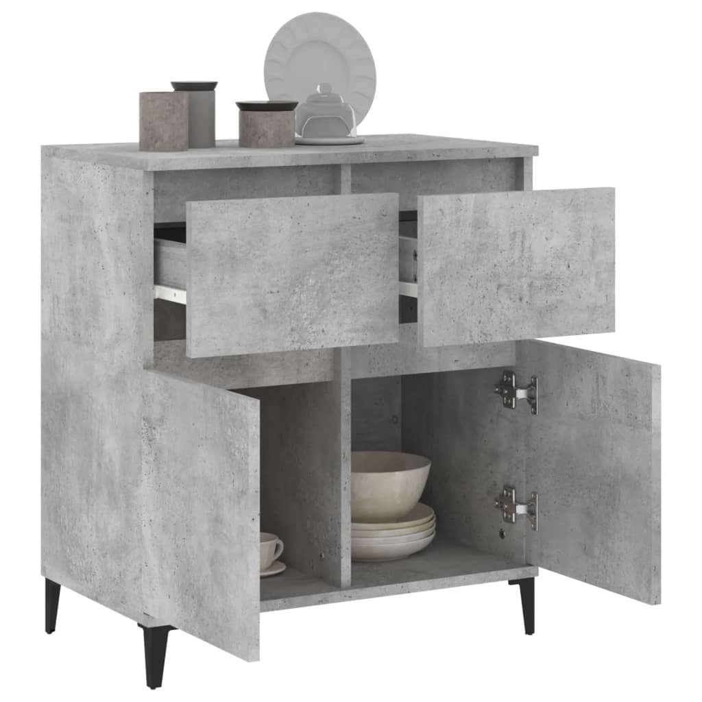 Dressoir 60x35x70 cm bewerkt hout betongrijs is nu te koop bij PeponiXL, paradijselijk wonen!