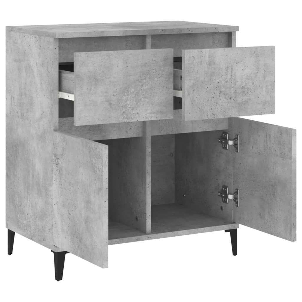 Dressoir 60x35x70 cm bewerkt hout betongrijs is nu te koop bij PeponiXL, paradijselijk wonen!
