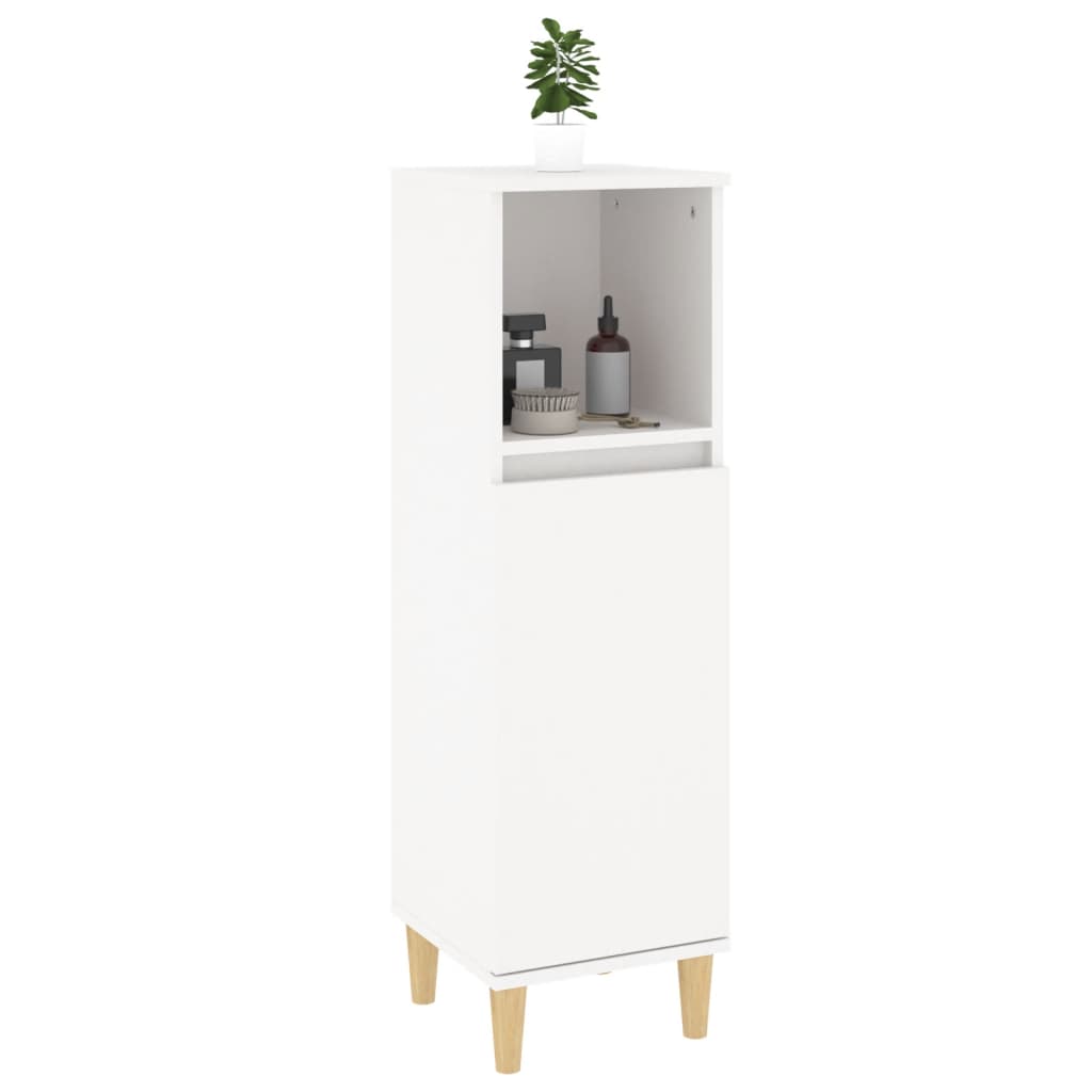 Badkamerkast 30x30x100 cm bewerkt hout wit is nu te koop bij PeponiXL, paradijselijk wonen!