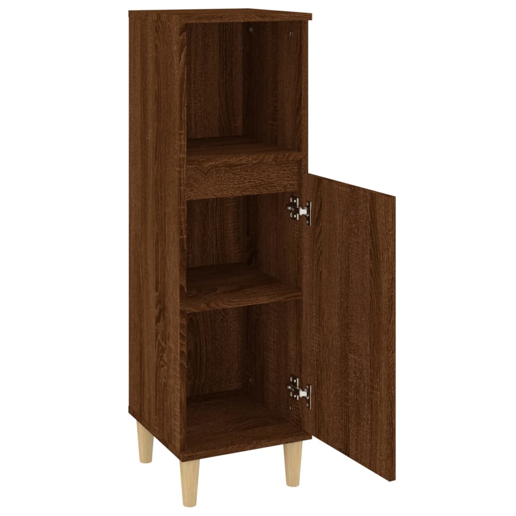 Badkamerkast 30x30x100 cm bewerkt hout bruin eikenkleur is nu te koop bij PeponiXL, paradijselijk wonen!