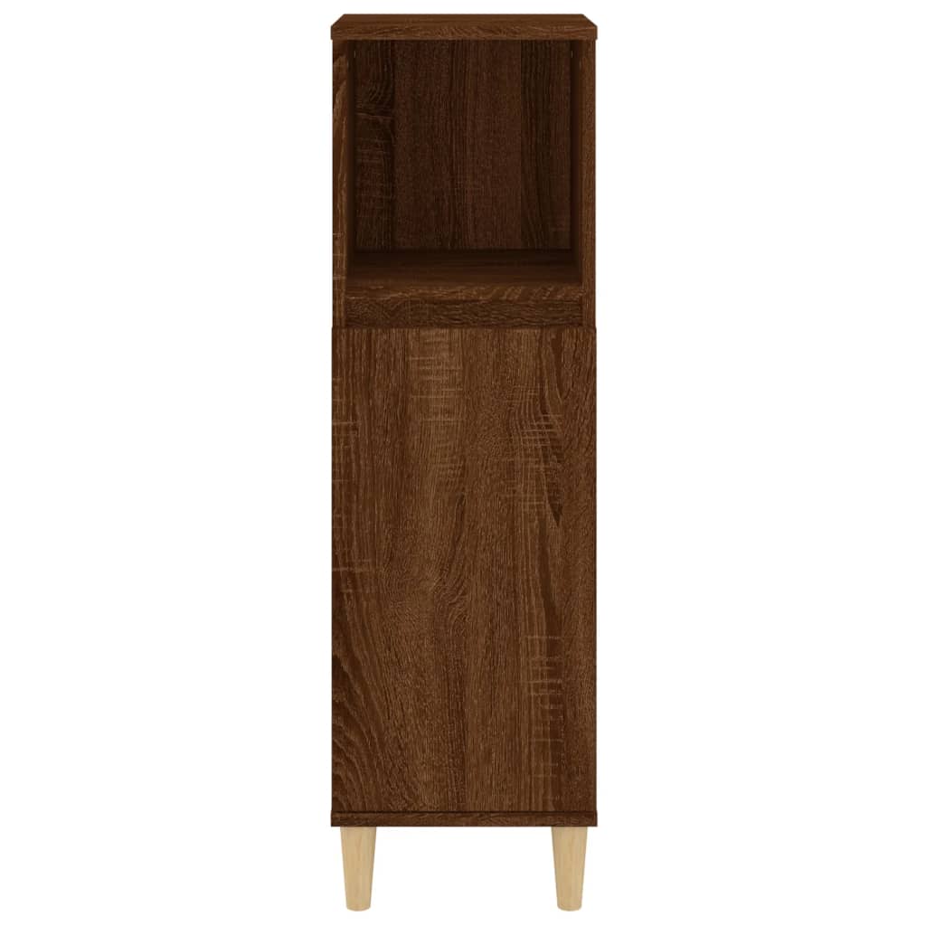 Badkamerkast 30x30x100 cm bewerkt hout bruin eikenkleur is nu te koop bij PeponiXL, paradijselijk wonen!