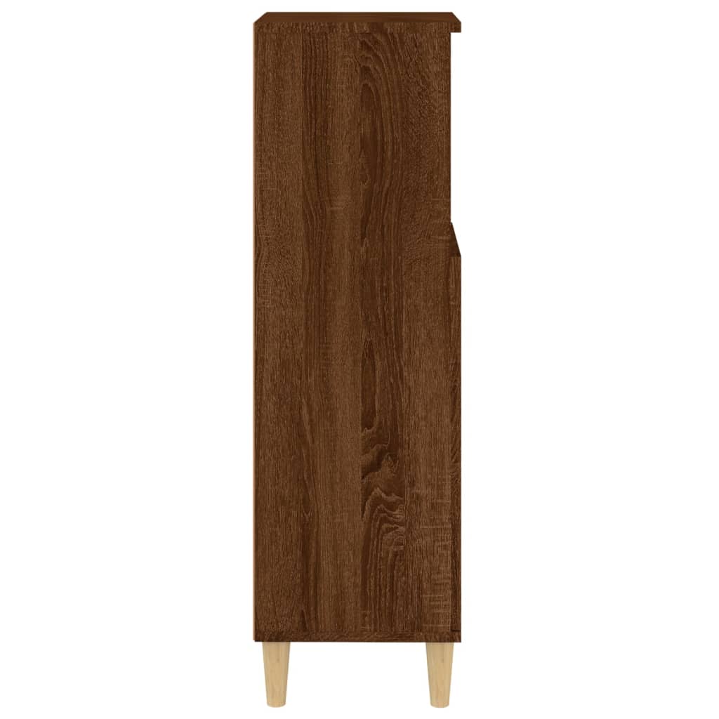Badkamerkast 30x30x100 cm bewerkt hout bruin eikenkleur is nu te koop bij PeponiXL, paradijselijk wonen!